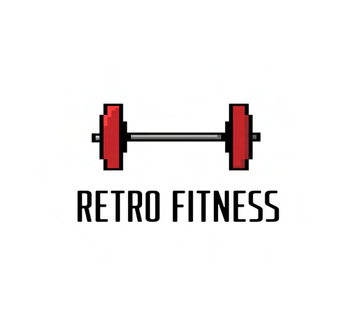 Retro Fitness logo: a red and chrome dumbbell above the business name.